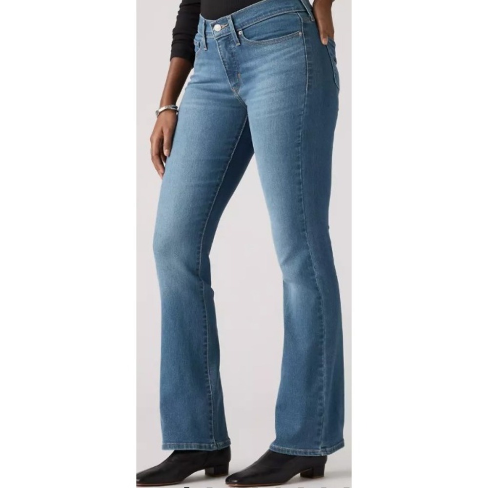 Levis 315 Shaping Bootcut Jeans Blue Size 34 Womens Mid Rise Stretch Denim